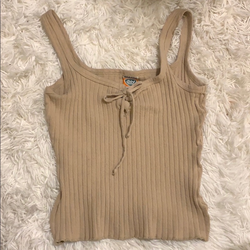 Cute tan tank crop top